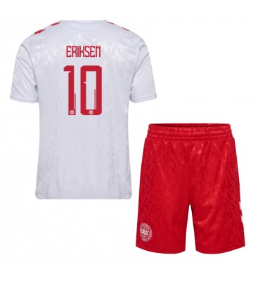 Danmark Christian Eriksen #10 Bortatröja Barn EM 2024 Kortärmad (+ Korta byxor)